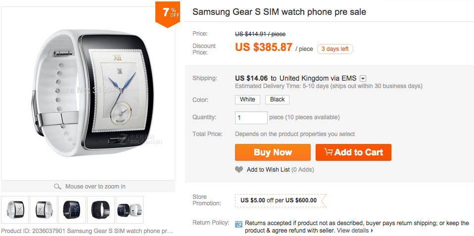Samsung Gear S Tizen Sold Online 1