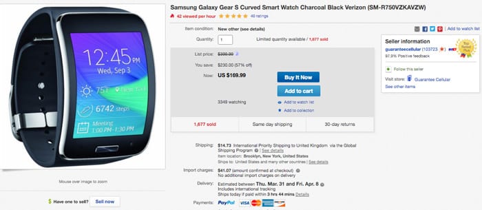 Samsung-Gear-S-Tizen-Smartwatch-eBay