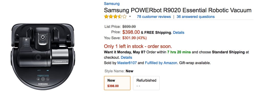 Samsung-POWERbot-R9020-Essential-Robotic-Vacuum