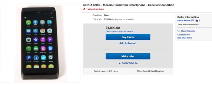 Nokia N950 Meego Harmattan Phone Spotted On Ebay Iot Gadgets