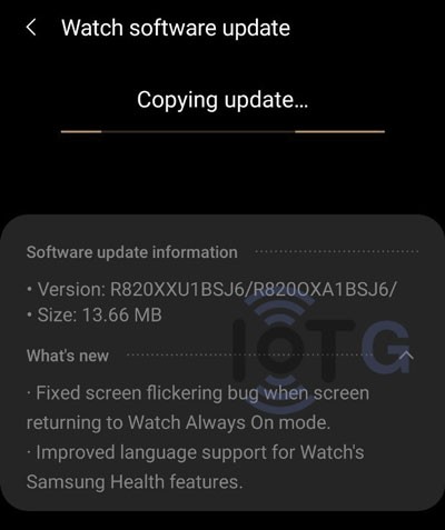 Samsung Galaxy Watch Active 2 firmware software update R820XXU1BSJ6 / R820OXA1BSJ6